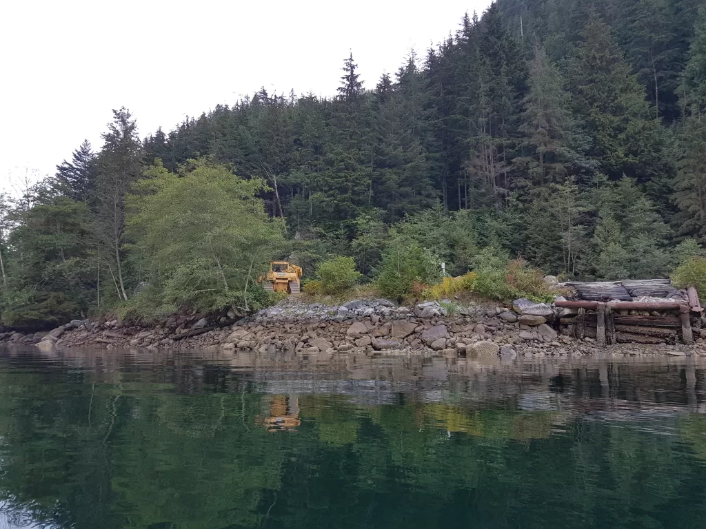 Logging machinery at the forestry road near Wigwam Creek